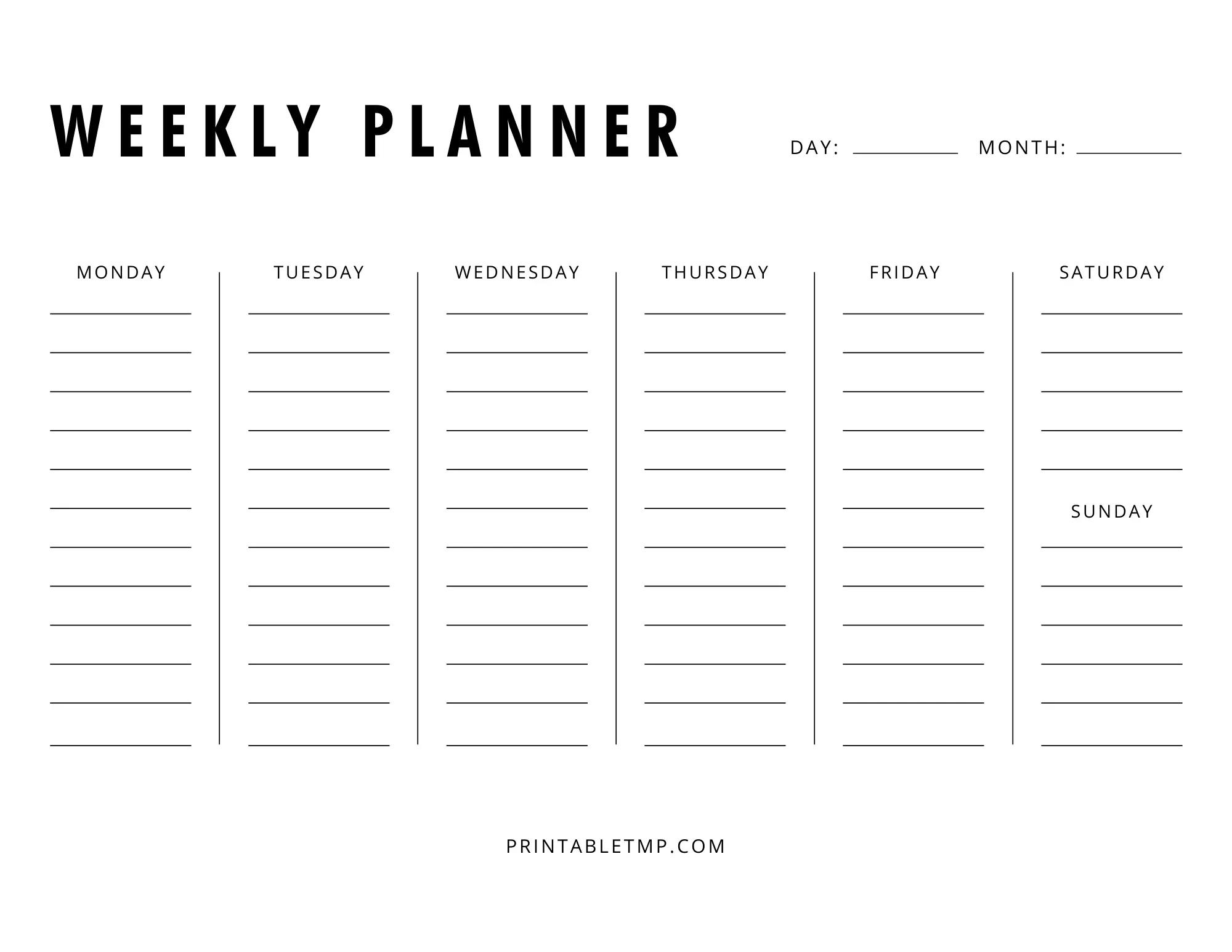 Daily Weekly Planner Template