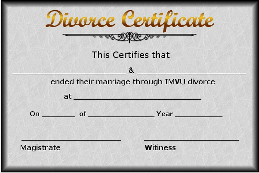 fake divorce decree template