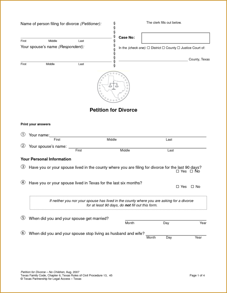 Funny Fake Divorce Papers