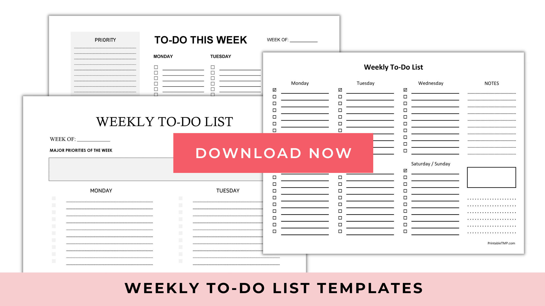FREE Printable Weekly To-Do List and Checklist Templates